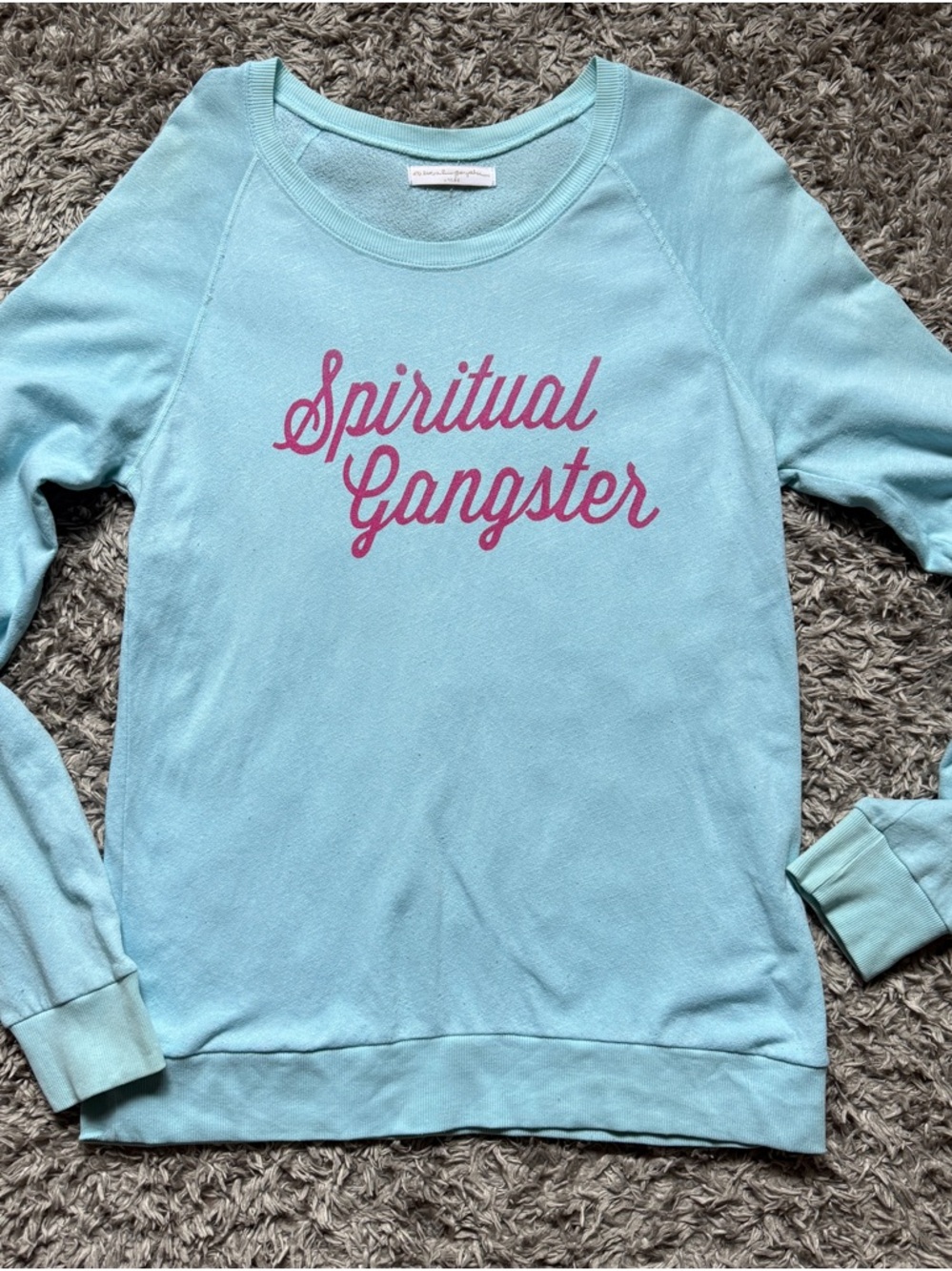 Spiritual Gangster Graphic Sweatshirt with Pink Script